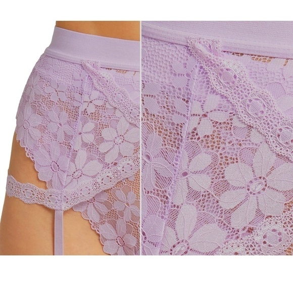 KIB KILO BRAVA Sexy Garter Belt 'Sweet Hitchhiker' Floral Lace Strappy Stretch - Picture 8 of 12